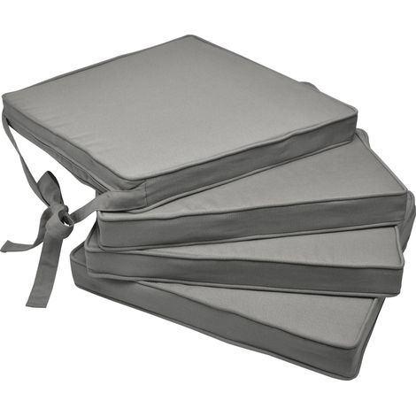 4er Set Loft SK Stuhlkissen Hellgrau, 45x40x5cm