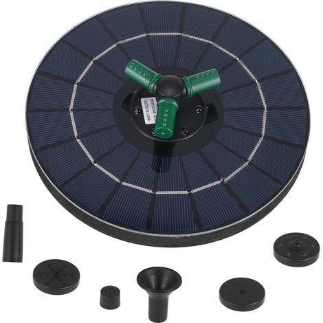 Fontaine Solaire pour Jardin Extérieur 18 Cm Diamètre Pompe 4w Éclairage RGB Multicolore Flottante Bassin Oiseaux Protection Automatique sans Eau (1/5)