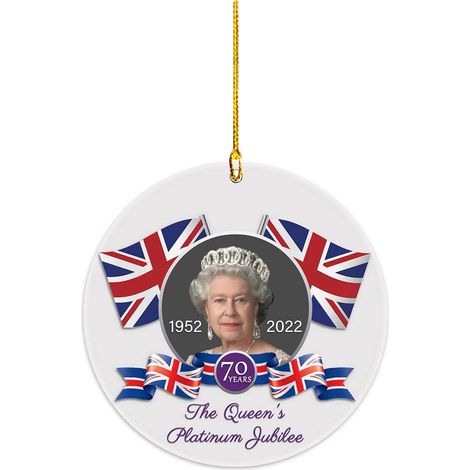 Colgante acrílico, recuerdo decorativo de Isabel II, regalo perfecto para la familia real británica, 7,9 x 7,9 cm, multicolor, 17 g, 1 unidad. (1/5)