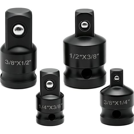 4 Pcs Adaptateur Douille 1/4 à 3/8, 3/8 à 1/4, 3/8 à 1/2, 1/2 à 3/8 Adaptateurs pour Clé à Douille Douilles Adaptateurs pour Clé Dynamométrique,Cliquet,Perceuse (1/5)