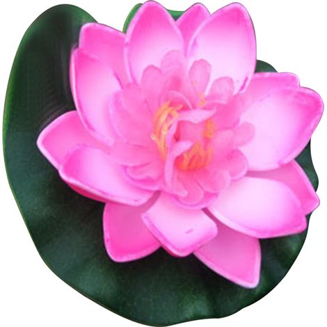 Flores de loto artificiales flotantes de 10 cm, estanques, fuentes, hojas de loto de espuma, nenúfares artificiales, decoración para piscinas y estanques. (1/5)