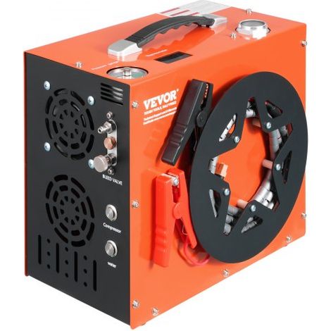 Compresseur d'air PCP portable 30 MPa refroidissement eau ventilateur intégré, arrêt auto, compresseur réservoir paintball CC 12 V/CA 230 V pour pistolet à air, bouteille de plongée sous-marine (1/4)