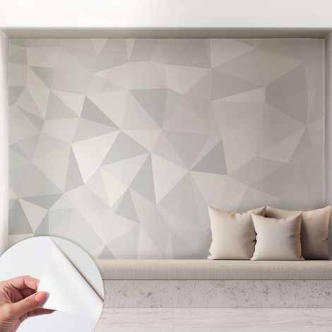 Papier peint autocollant avec imprimé décoratif pour salon et chambre à coucher Installation facile Mosaïque triangulaire 208x146 cm (1/5)