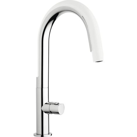 Mitigeur d'évier de cuisine avec douchette en silicone blanc Mamoli Cook 740800000J01  Chromé