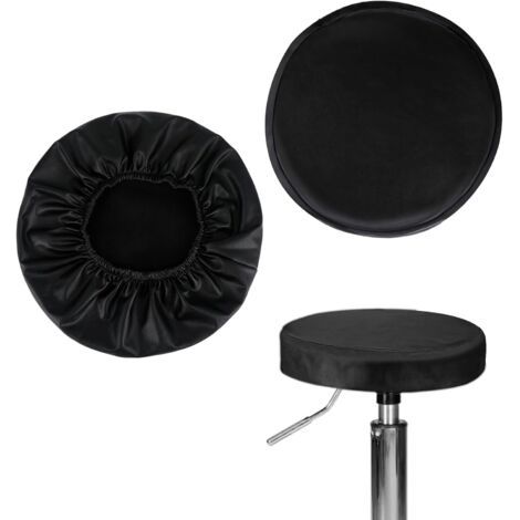 BUNTHAUS (34 cm de diamètre) Ensemble de 2 housses de tabouret de bar rondes en similicuir imperméables pour bar, cuisine, restaurant (1/4)