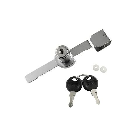 Set di 2 serrature a cricchetto per porte scorrevoli, serratura per vetro grande, serratura per porta scorrevole di armadietto, serratura a pressione con chiavi - AquaForge (1/4)