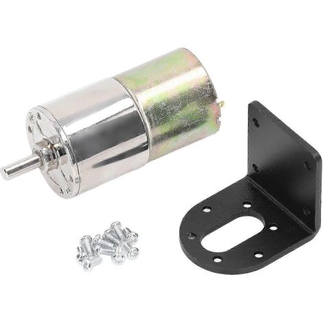 Moteur à engrenage à vis sans fin DC 12V 10W, micro moteur électrique à balais en alliage d'aluminium, auto-verrouillant, avec support, vitesse 0-600 tr/min, usage industriel. (1/5)