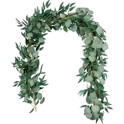 Guirlande Artificielle Eucalyptus - 200 cm - Feuilles en Soie et Tige en Plastique Souple - Décoration Murale Arche Arrière-plan - 1 ou 2 Pièces (1/5)