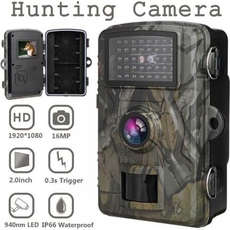 Chasse Caméra 1080P 16MP IP66 Vision Nocturne Chasse Trail Caméra Étanche Faune Photo Piège Caméra (1/4)
