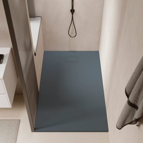 Piatto doccia ultrasottile 90 x 160 cm PIATTO in SoliCast® finitura ardesia grigio basalto (1/5)