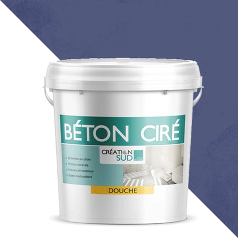 Béton ciré douche et baignoire - Kit complet 5m² (en 2 couches) - Nocturne - CREATION SUD (1/4)