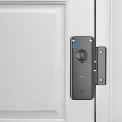 Lucchetto a 2 pezzi, portatile, con impronta digitale, con ricarica tramite USB Type-C, serratura intelligente biometrica, serratura elettronica intelligente per porte. (1/5)