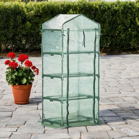 Serre de jardin pliable avec 4 étagères et armature en acier (1/5)