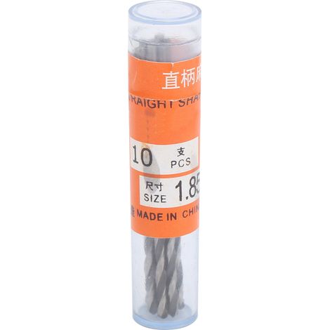 10 forets hélicoïdaux tige droite acier rapide perforateur trous 1,85mm pour usage industriel (1/5)