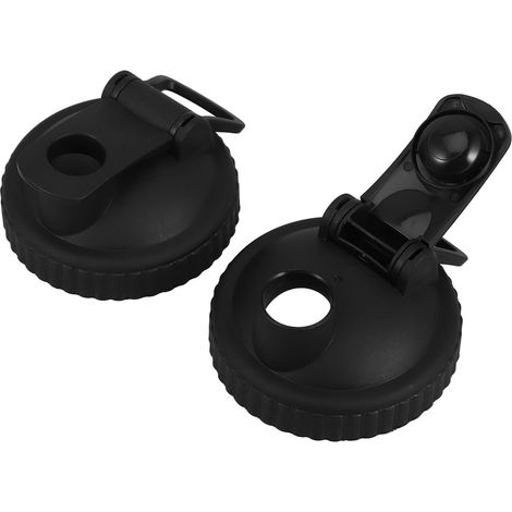 Lot de 2 couvercles large ouverture pour bocaux Mason avec bec verseur rabattable, 86 mm, noirs (1/5)