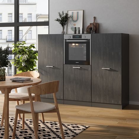 Küchenblock R-Line, Beton/Anthrazit, 180 cm ohne Arbeitsplatte, Vicco