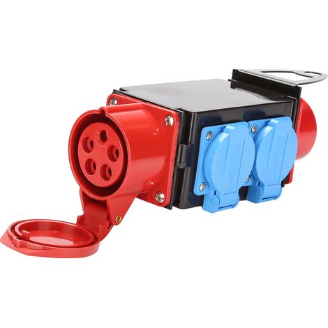 Wolketon Stromverteiler Baustromverteiler CEE Verteiler Kraftstrom Steckdose IP44 für Baustelle 1 x CEE 400V / 16A, 3 x 230V（Schuko）