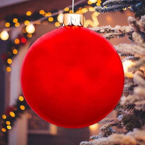 Boule de décoration noël gonflable Extra grande en et 25 pouces fournitures fête pour jardin Patio 65cm PVC (1/3)