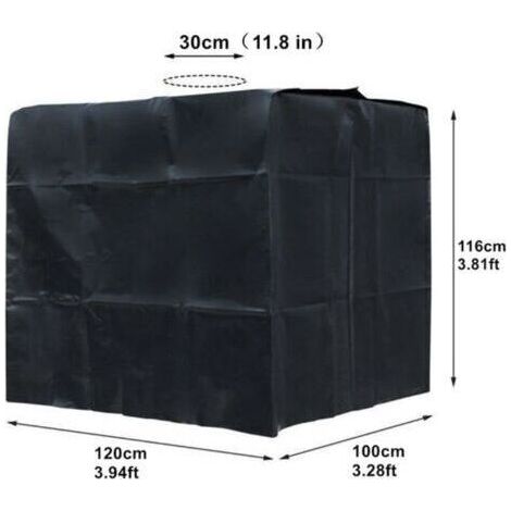 INHHUB Bâche noire Anti-UV pour cuve 1000 litres 210D