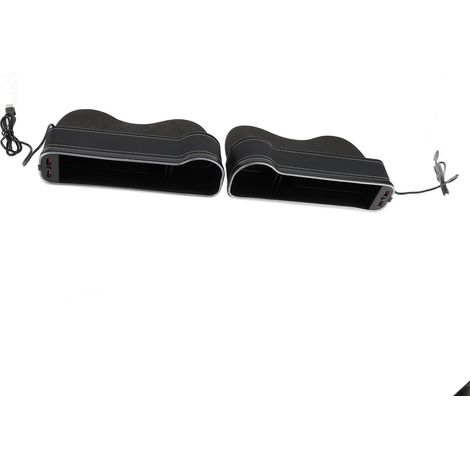 Organizer per riempire lo spazio del sedile auto, contenitore laterale multifunzionale con luce ambientale, caricatore USB nero (1/2)