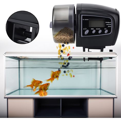 Distributeur automatique de nourriture réglable avec minuteur et écran d'affichage pour aquarium (1/5)