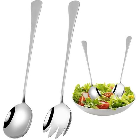 2 Pcs Couverts À Salade,Couvert A Salade,Couverts À Salade En Acier Inoxydable,Couverts Salade,Couvert Salade,Couverts Salade À Longs Manches,Couverts À Salade Inox Pour Cuisine, Salle À Manger (1/5)