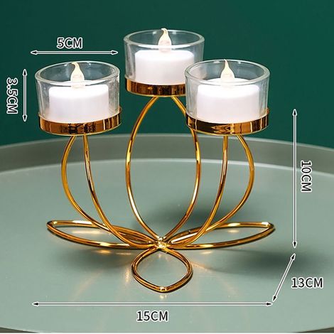 Porte-bougies décoratif en fer moderne, support de bougie, ornements style rétro, décoration de table, chambre à coucher (1/5)