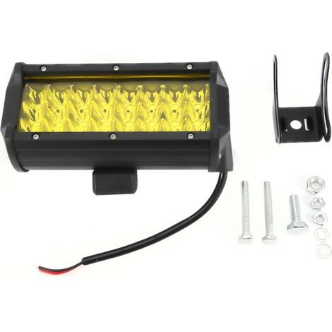 Barra de luz LED de trabajo para coche de 24 LED y 72 W, proyector de luz antiniebla para vehículos todoterreno, color amarillo, resistente al agua IP67. (1/5)