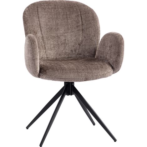Chaise bureau ergonomique, fauteuil de bureau avec siège pivotant à retour automatique, 60 x 66 x 86,5 cm, brun clair (1/5)