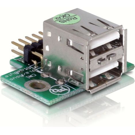 Delock USB Pinheader male  2x USB2.0 female - up