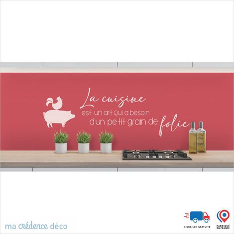 Crédence : La cuisine est un art 4 - Couleur Rosé - Alu composite - 120 - 60 (1/3)