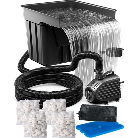 Cascade d'étang avec filtre de bassin - Kit complet de cascade avec pompe de bassin de 80 W 4500 l/h - Kit cascades pour bassin de jardin, jeu d'eau, terrasse (1/5)