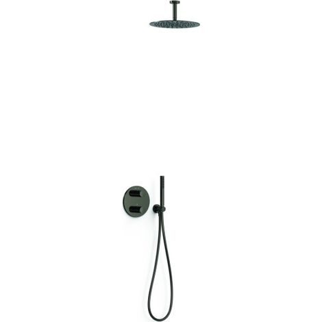 Kit robinet thermostatique encastré 2 voies pour douche Therm-box Noir Métallisé - TRES 26235003KM