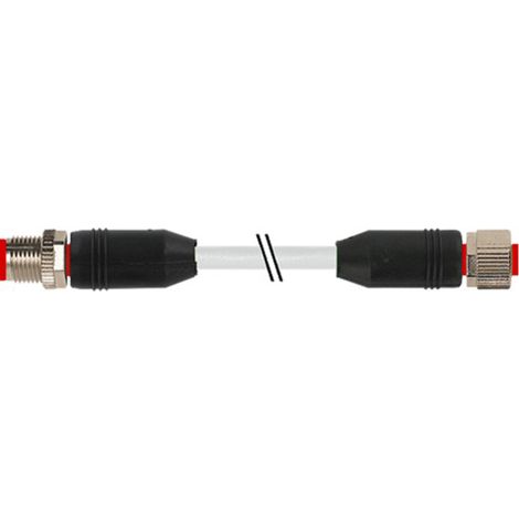 Connecteur industriel pré-câblé RS PRO 8 conducteurs , M12 Femelle vers M12 droit Mâle, 2m ( Prix pour 1 )