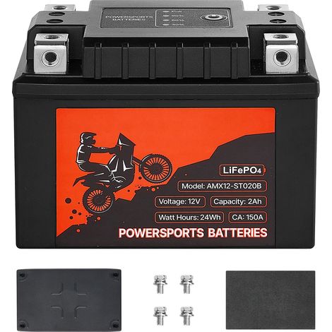 Batterie Moto 12V 2Ah LiFePO4 Lithium Préchargée, Sans Entretien Haute Performance, Compatible Quad, Moto, Jet Ski, Scooter, SSV et Plus (1/5)