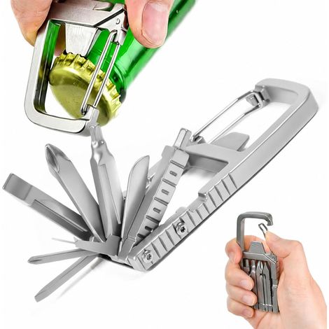 Pince Multifonction 12 en 1, Outil Multifonction Pliable en Acier Inoxydable, Couteau de Poche Portable, Couteau de Survie en Acier inox, Idéal pour la Survie, le Camping et la Randonnée (1/5)