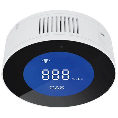 Détecteur de Gaz Connecté WiFi Intelligent, Détecteur de Fuite de Gaz Naturel/Méthane/GPL/Carbone, Écran LCD, Alarme 85dB, Compatible APP (1/5)