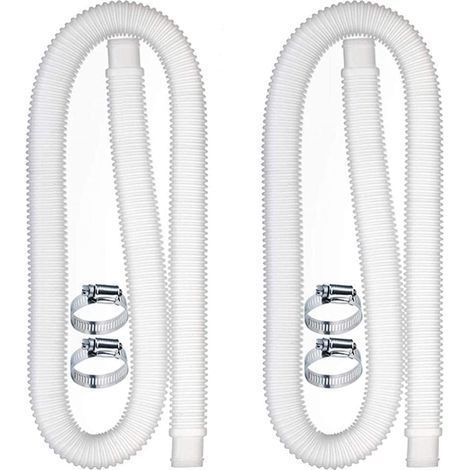2 PCS Tuyau de Remplacement pour Piscine, Accessoires de Tuyau de Pompe À Filtre avec 4 Clips Métalliques (1/5)