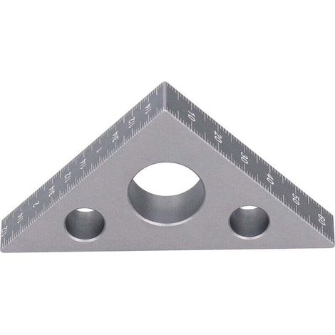 Règle Triangulaire Argent Épaissir Alliage D'aluminium Haute Hardnes Aluminium Épaissie Alliage Hauteur Règle Métrique et Impérial Outil De Mesure Du Bois A (1/4)