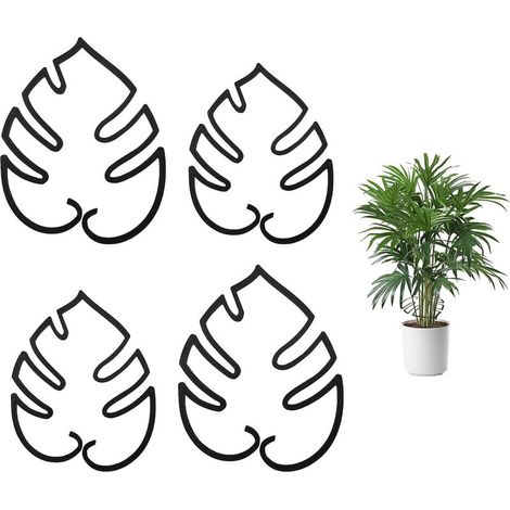 Monstera set with 4 leaf-shaped climbing plant supports – accessories for houseplants (1/5)