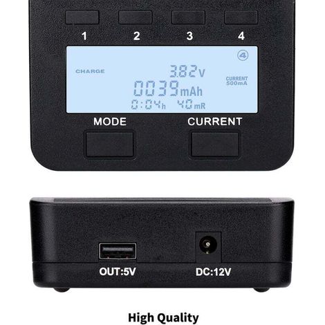 Chargeur De Batterie Liitokala Lii-500 Chargeur Intelligent Avec 4 Emplacements De Batterie Ecran Lcd Pour Support De Batteries Rechargeables Ni-Mh Ni-Cd Li-Ion, 1 (Chargeur) - (1/2)
