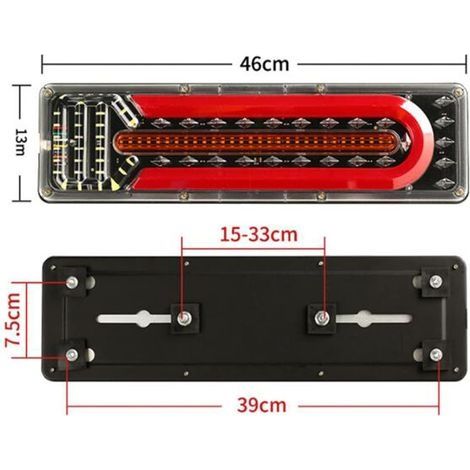 24V LED-Anhängerbeleuchtung, wasserdichte LED-Rückleuchte für LKW, Blinker für Wohnwagen, PKW, Anhänger, Bus, LKW, Boot, Wohnmobil (2 Stück) (1/4)