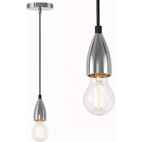 LAMPADA da SOFFITTO PENSILE MONTATURA CHROME APP358-1CP (1/5)
