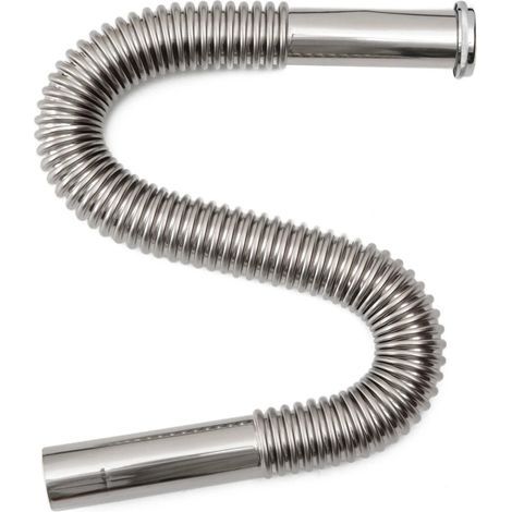 Flexibler Edelstahl-Siphon, flexibler Abflussschlauch für Spüle, Badezimmer, Küche, Wasserleitung (1/4)