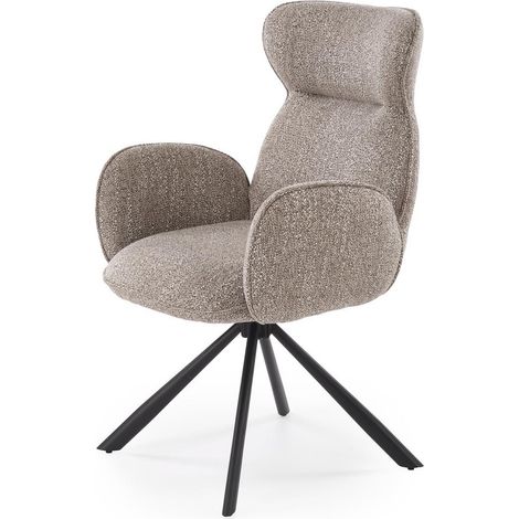 Chaise beige en tissu - Pivotante à 180° Leone (1/5)