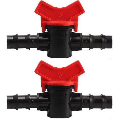 2PCS Valve à boisseau sphérique, 12 mm, POM, Interrupteur d'arrêt, Contrôle de débit, Irrigation goutte à goutte (1/5)