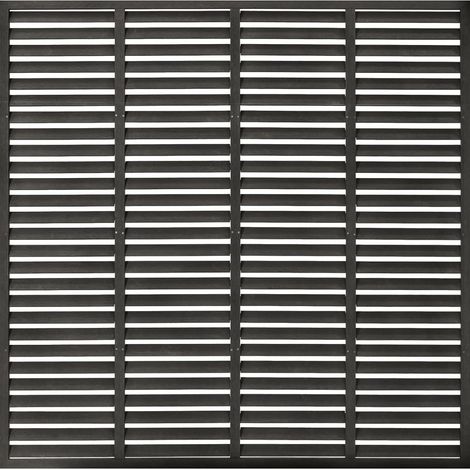 Vidaxl – Clôture à persiennes WPC 180x180 cm noir – Résistante à la pourriture et rouille – Lattes pour ensoleillement et ventilation – Assemblage requis