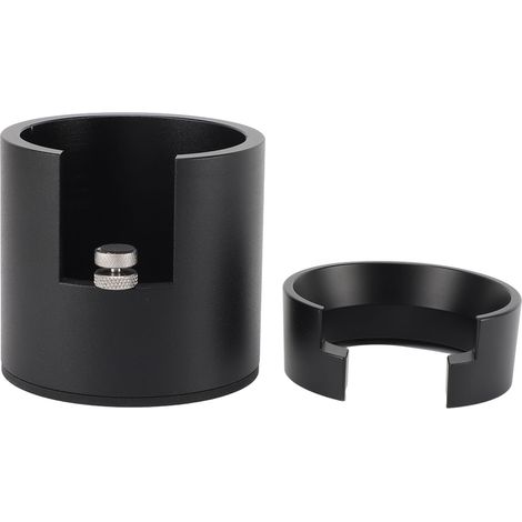 Support de porte-filtre à café avec entonnoir doseur, support de bourrage de Machine rond en alliage d'aluminium de 58mm pour Bar domestique noir