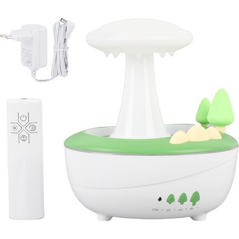 Humidificateur goutte de pluie chambre LED colorée 280ml – Petit parfum ultrasonique diffuseur huile essentielle EU 100-240V, humidificateur (1/5)