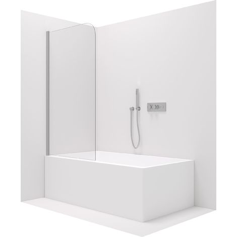 Badewannenaufsatz Glas Duschwand Chrom 80x140 oder 100x140:100x140 cm (1/5)
